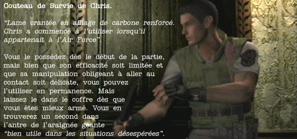 RESIDENT EVIL (Remake) - Couteau de Chris