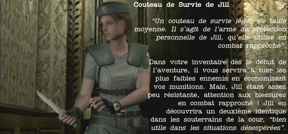 RESIDENT EVIL (Remake) - Couteau de Jill