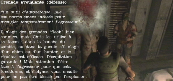 RESIDENT EVIL (Remake) - Grenade flash de défense