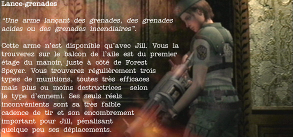 RESIDENT EVIL (Remake) - Lance-grenades